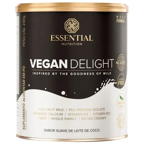 Vegan Delight Bebida Vegetal Essential Sabor Neutro 240g