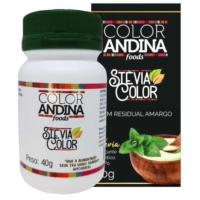 Adoçante de Stévia 100% Natural Color Andina Food 40g - Adoçante