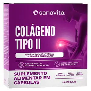 Colágeno Tipo II 40mg + Vitaminas Sanavita 30 Cápsulas