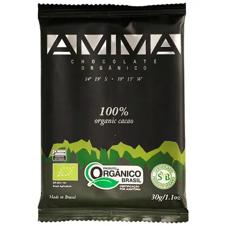 Chocolate Orgânico 100% Cacau Amma 30g