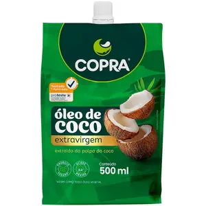 Óleo de Coco Extravirgem Copra Embalagem Econômica 500ml Pouch