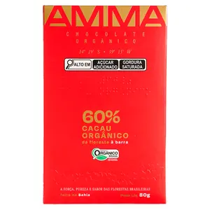 Chocolate Orgânico Meio Amargo Amma 60% 80g