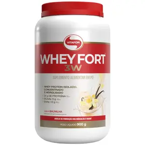Whey Fort 3W Vitafor Sabor Baunilha 900g