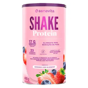 Shake Protein Sanavita Sabor Morango com Blueberry 450g