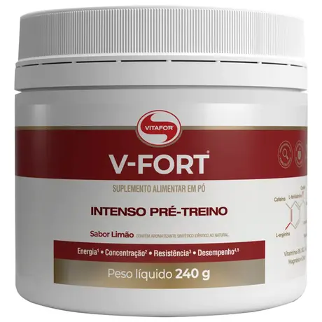V Fort Pré Treino Vitafor Limão 240g
