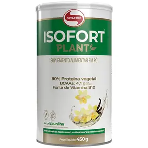 Isofort Plant Proteína Isolada de Ervilha e Arroz Vitafor Sabor Baunilha 450g