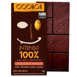 Barra de Chocolate 100% Cacau Intenso Cookoa 72g