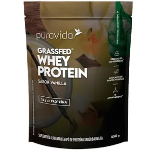 Whey Protein Grassfed Puravida Sabor Baunilha 450g