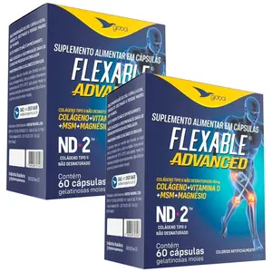 Kit 2 Colágeno Tipo 2 Flexable Advanced Global 60 Cápsulas