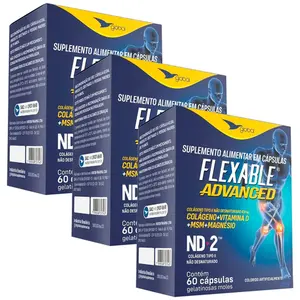 Kit 3 Colágeno Tipo 2 Flexable Advanced Global 60 Cápsulas
