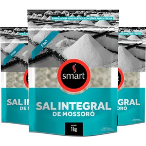 Kit 3 Sal Marinho Integral de Mossoró Fino Smart 1kg