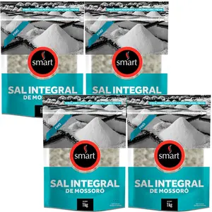 Kit 4 Sal Marinho Integral de Mossoró Fino Smart 1kg