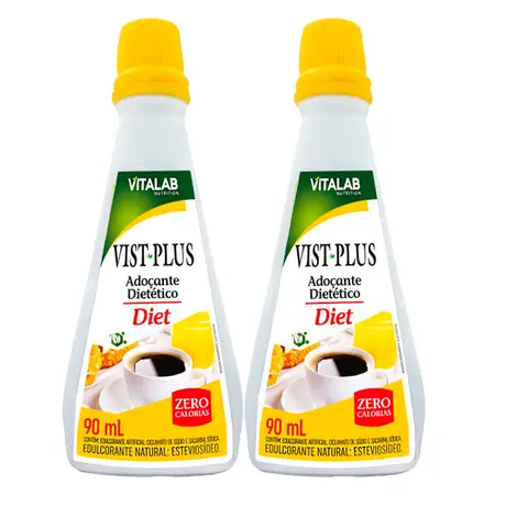 Kit 2 Vist Plus Adoçante Diet Vita Hervas Vitalab 90ml