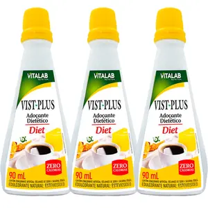 Kit 3 Vist Plus Adoçante Diet Vita Hervas Vitalab 90ml