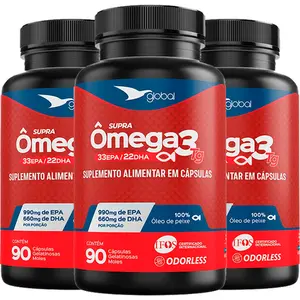 Kit 3 Supra Ômega 33 EPA 22 DHA Global Suplementos 90 Cápsulas