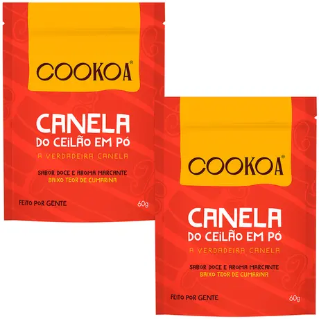 Kit 2 Canela do Ceilão em Pó Cookoa Cinnamomum Zeylanicum 60g