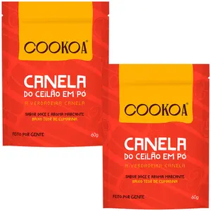 Kit 2 Canela do Ceilão em Pó Cookoa Cinnamomum Zeylanicum 60g