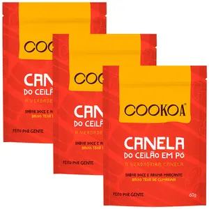Kit 3 Canela do Ceilão em Pó Cookoa Cinnamomum Zeylanicum 60g