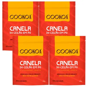 Kit 4 Canela do Ceilão em Pó Cookoa Cinnamomum Zeylanicum 60g