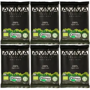 Kit 6 Chocolate Orgânico 100% Cacau Amma 30g