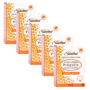 Kit 5 Sabonete de Própolis Glicerinado Suavitrat 100g