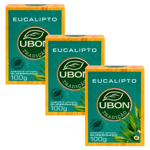 Kit 3 Sabonete Glicerinado Eucalípto Ubon 100g