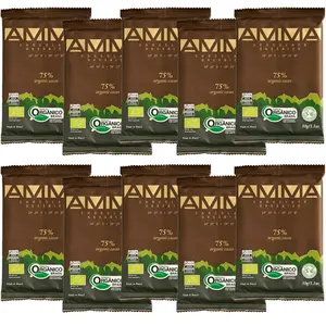 Kit 10 Chocolate Orgânico 75% Cacau Amma 30g