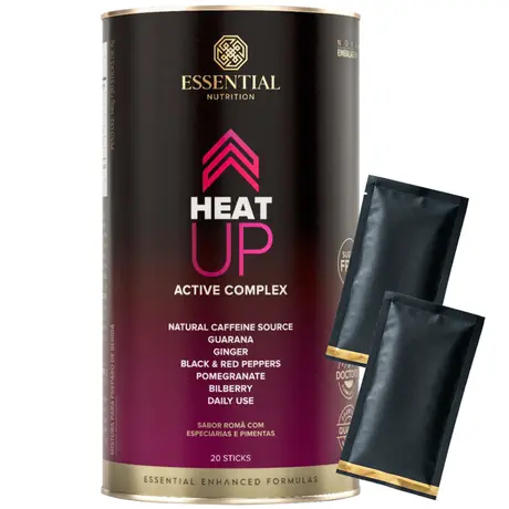 Heat Up 20 Sticks Essential Nutrition Ganhe Brinde