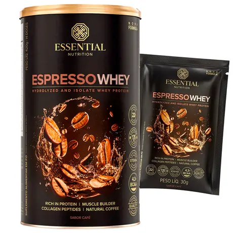 Espresso Whey Essential Nutrition 420g Ganhe Brinde