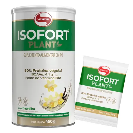 Isofort Plant Vitafor Sabor Baunilha 450g Ganhe Brinde