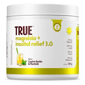 Magnésio Inositol Relief 3.0 True Source Capim-Limão, Hortelã e Erva Doce 350g