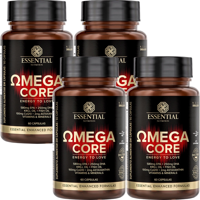 Omega Essential Kit 4 Ômega Core Essential Nutrition 60 Cápsulas - Kit 4 Ômega Core ...