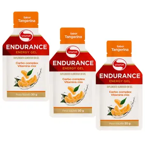 Kit 3 Endurance Energy Gel Vitafor Sachê 30g Tangerina