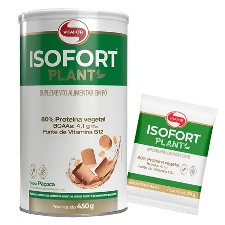 Isofort Plant Vitafor Sabor Paçoca 450g Ganhe Brinde