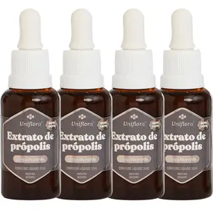 Kit 4 Extrato de Própolis Sem Cera Uniflora Wax Free 30ml