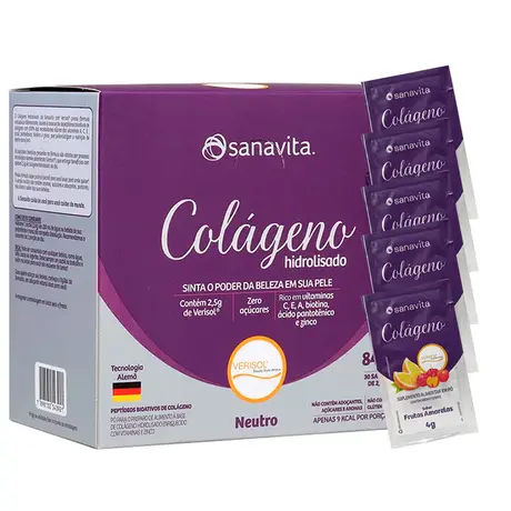 Colágeno Hidrolisado Verisol Sanavita 30 Sachês Neutro Ganhe Brinde