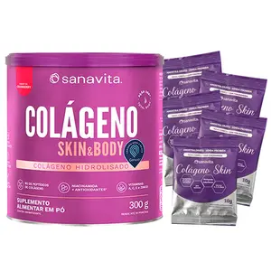Colágeno Skin Sanavita Sabor Cranberry 300g Ganhe Brinde