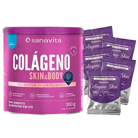 Colágeno Skin Sanavita Neutro 300g Ganhe Brinde