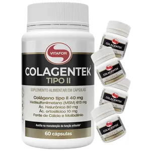 Colagentek Colágeno Tipo II Vitafor 60 Cápsulas Ganhe Brinde