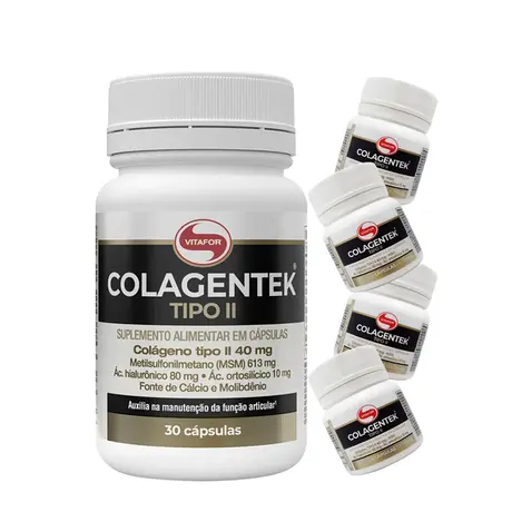 Colágeno Tipo II Colagentek Vitafor 30 Cápsulas Ganhe Brinde