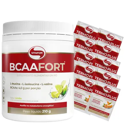 BCAA Fort Vitafor Sabor Limão 210g Ganhe Brinde