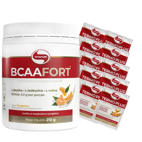 BCAA Fort Vitafor Sabor Tangerina 210g Ganhe Brinde