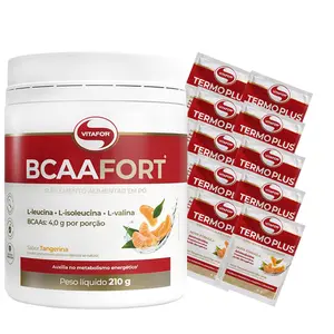 BCAA Fort Vitafor Sabor Tangerina 210g Ganhe Brinde
