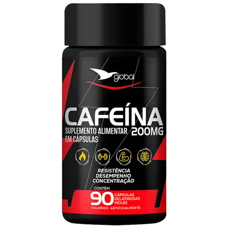 Cafeína 200mg Global Suplementos 90 Cápsulas