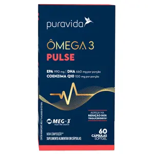 Ômega 3 Pulse com CoQ10 Puravida 60 Cápsulas