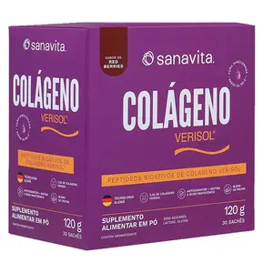 Colágeno Hidrolisado Verisol Sanavita 30 Sachês Red Berries