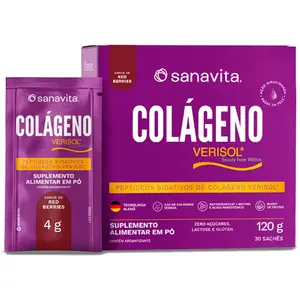 Colágeno Hidrolisado Verisol Sanavita 30 Sachês Red Berries