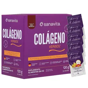 Colágeno Hidrolisado Verisol Sanavita 30 Sachês Red Berries Ganhe Brinde