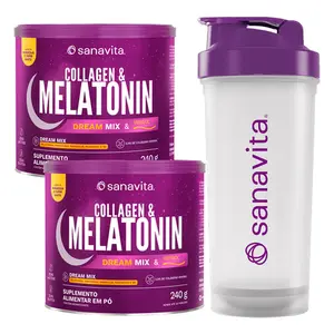 Kit 2 Colágeno Verisol e Melatonina Sanavita 240g Ganhe Brinde