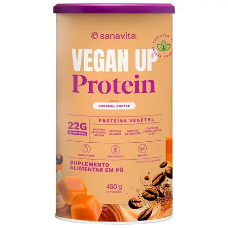 Vegan Up Protein Sanavita Sabor Caramel Coffee 450g
